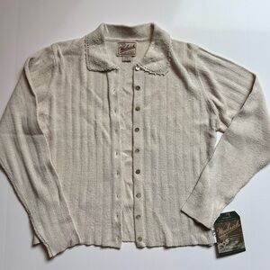 Vintage Deadstock Woolrich Cream Button-Up Cardigan